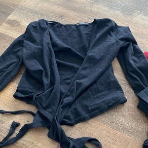 Brandy tie cross over crop top